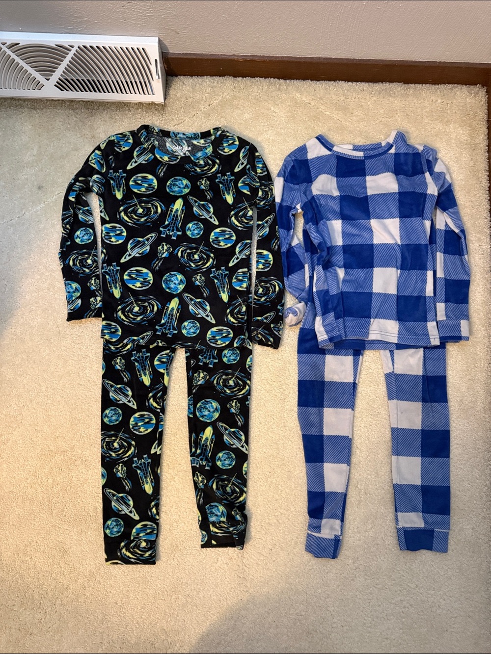 Cat & Jack Black Space Rocket Pajama Set
Cat & Jack Blue and Cream Pajama Set